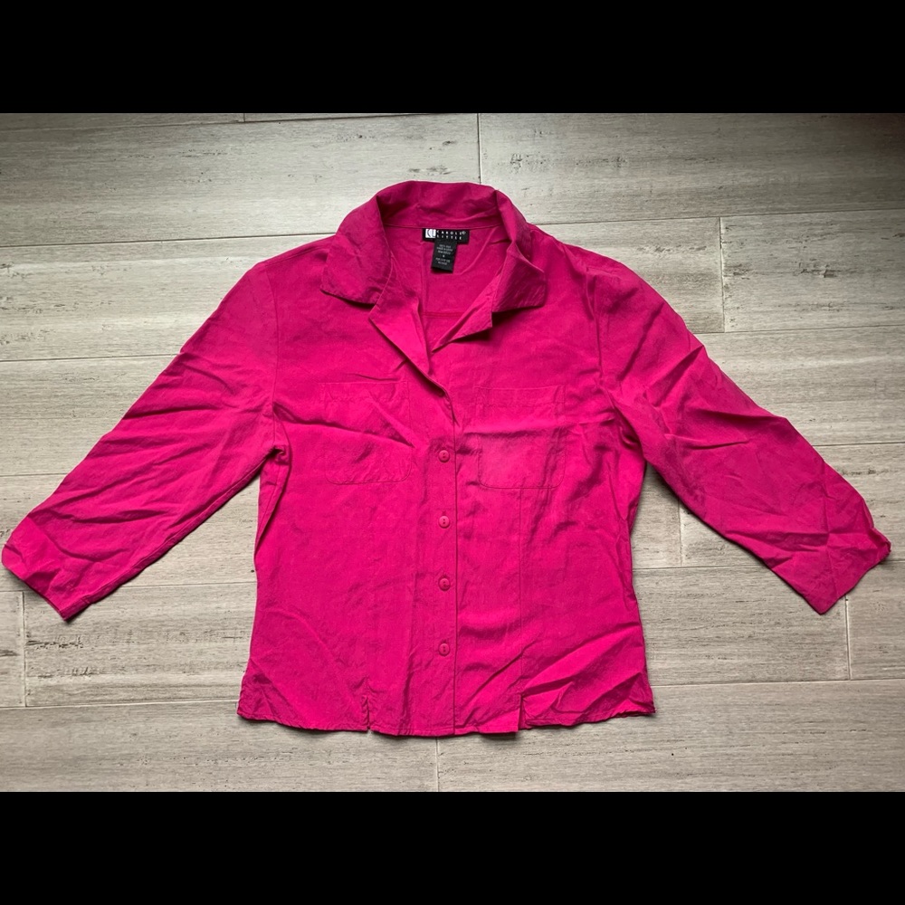 Pink button down blouse
